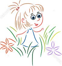 Cute girl in a garden