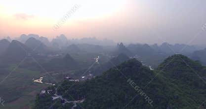 Yaungshuo County at Sunset