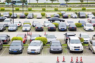 Row of cars on parking lot