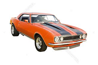 Classic orange muscle car