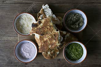 Mediterranean flat bread with dip