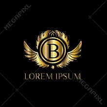 Luxury letter B Logo. Vector logo template sign, symbol, icon, vector luxury frame