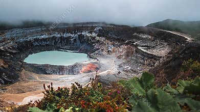 Main active crater of the volcano of Poas
