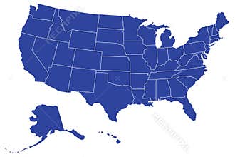 USA/United States Map (Separable Borders Vector)