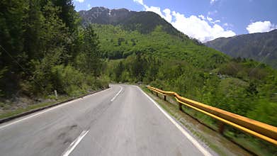 Driving a car on a country road