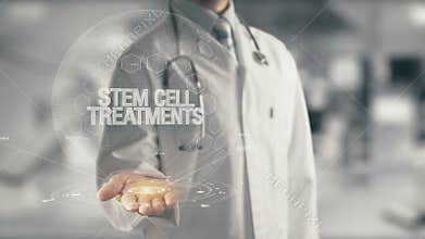 Doctor holding in hand stem cell treatments