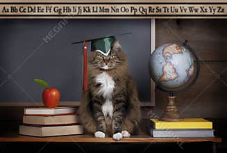 Cat Wearing Mortarboard