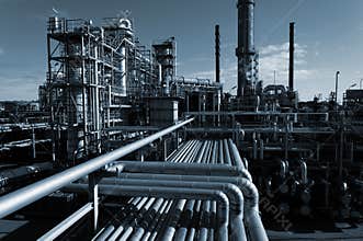 Oil industry at night