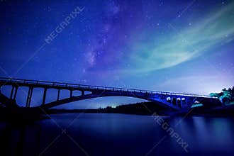Star river with bridge background