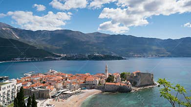 View to the old town od Budva in Montenegro