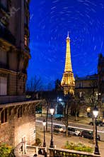 Star Trail at The Eiffel Tower