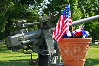 American Patriotism - Flag and Gun