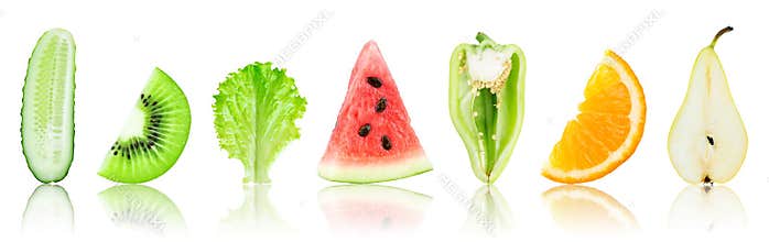 Fresh fruit and vegetable slices