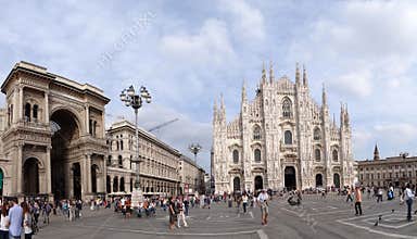 Panorama of Piazza del Duomo, Milan