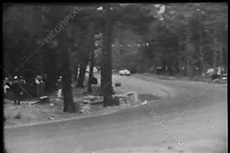 Sports car veers off during road race