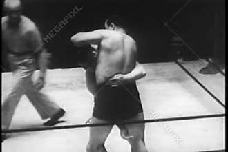 Wrestling match, New York City, 1930s