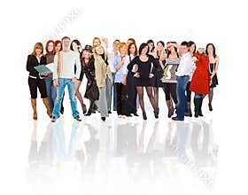 Crowd with reflections