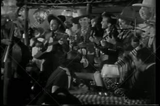 Band performing for restaurant crowd