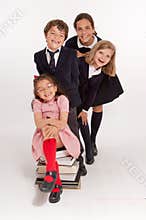 Laughing school kids