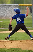 Little league baseball pitcher