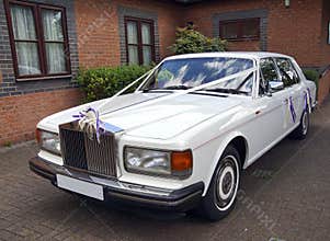 White wedding car
