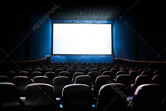 High contrast image of movie theater screen