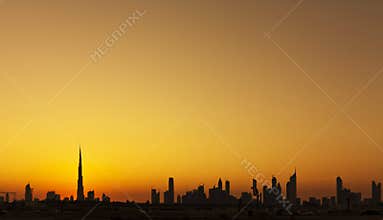 Dubai silhouette skyline