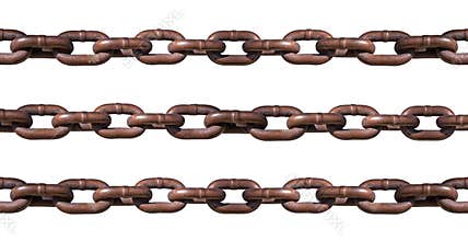 Rusty chain isolated on white