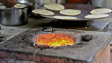 Video with making chapatti, a traditional indian food.
