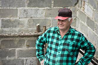 Mature man in check shirt