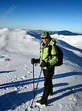 Trekking in white mountains