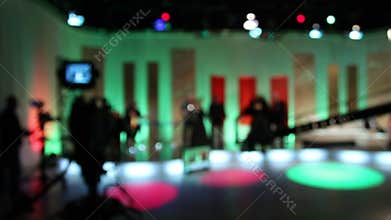 Television commercial production set - Recording TV shows - Stock Video