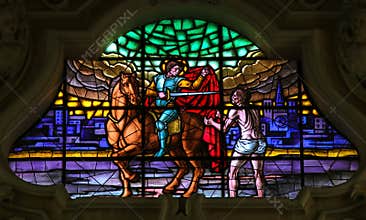 Saint Martin of Tours giving his cloak to the Beggar