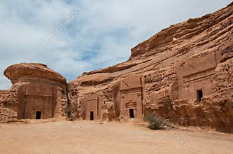 Nabatean tombs in Madaîn Saleh archeological site, Saudi Arabia