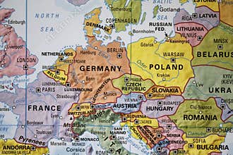 Europe on a map