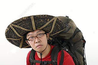Confused backpacker