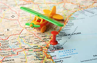 Valencia ,Spain map flight