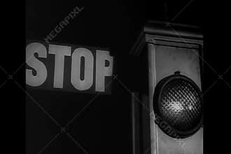 Close-up of traffic light changing from Stop to Go