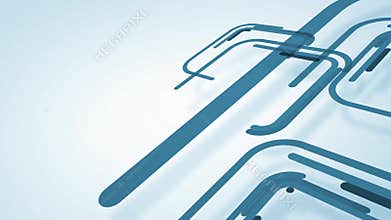 Abstract background with blue lines and squares, loop