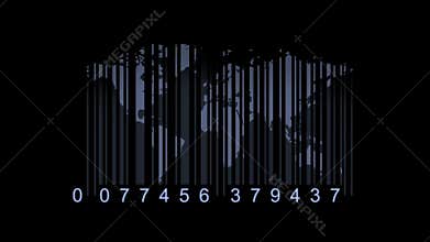 Global economy concept. World map as a barcode. world map as bar-code