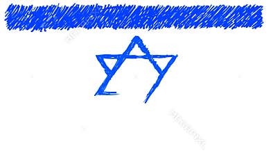 Israel flag hand draw
