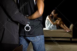 Abusive Man Being Arrested for Domestic Violence