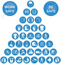Blue Pyramid Health and Safety Icon collection