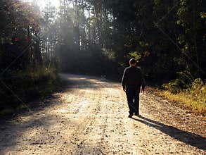Walking up the road