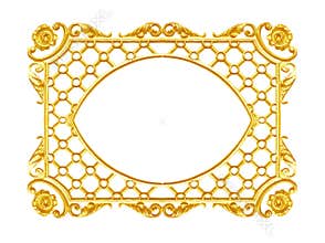 Ornament elements, vintage gold frame floral designs