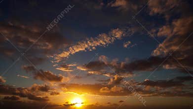 Amazing cloudy sunrise time lapse