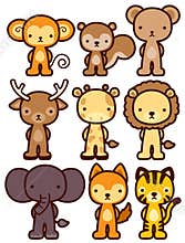 adorable wild animal character