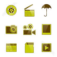 Icons video and photo filming, vector illustration.