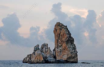 Rock in the middle of the sea