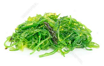 A portion of fresh wakame seaweed